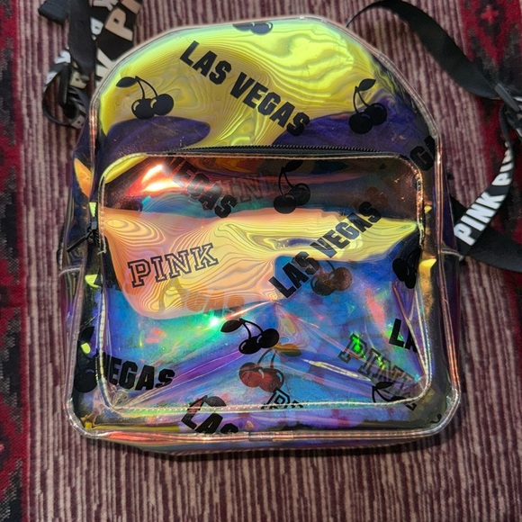 VS PINK Las Vegas yellowish iridescent back pack - Picture 1 of 3